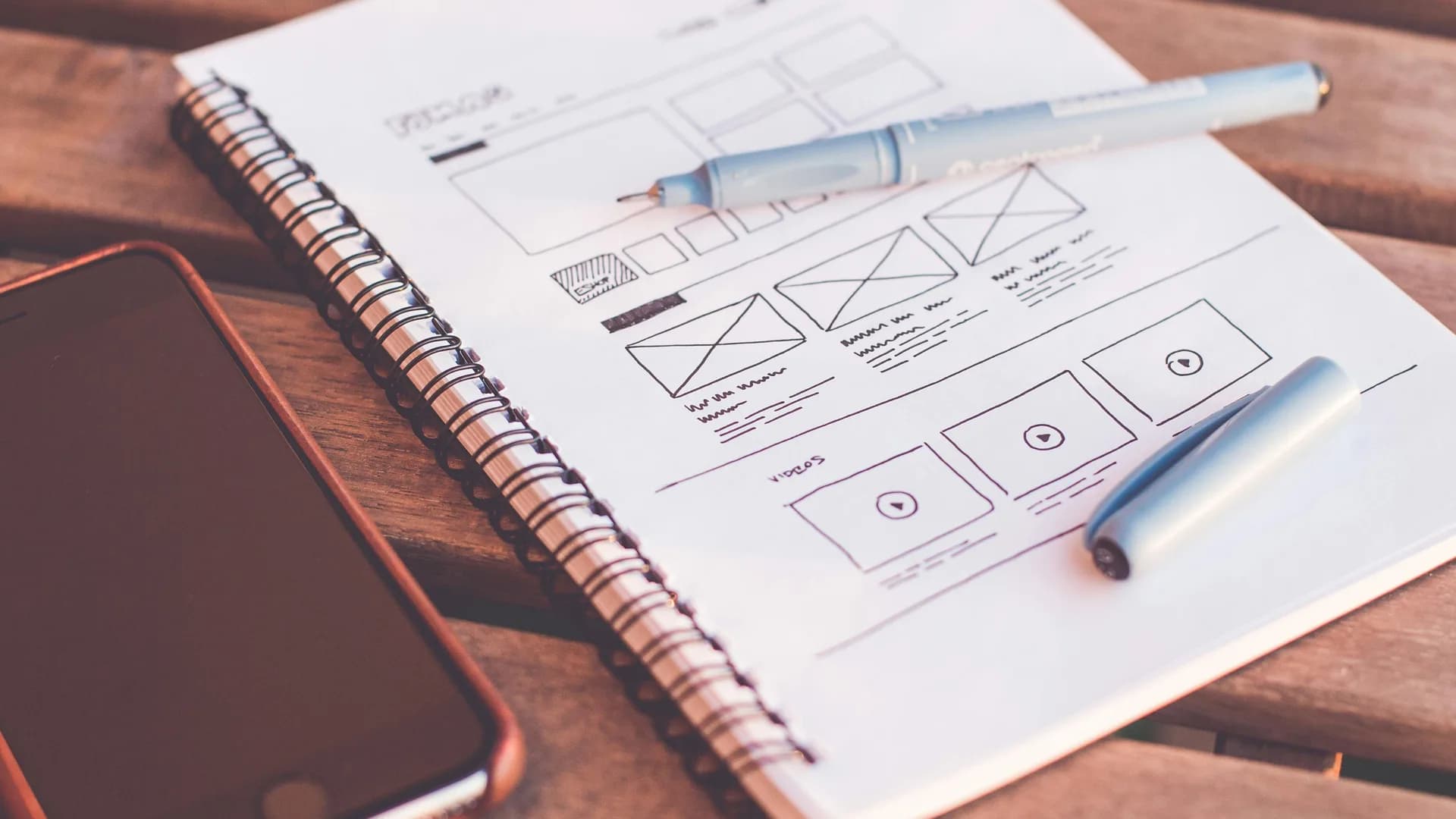 Digital web application interface design on a workspace screen