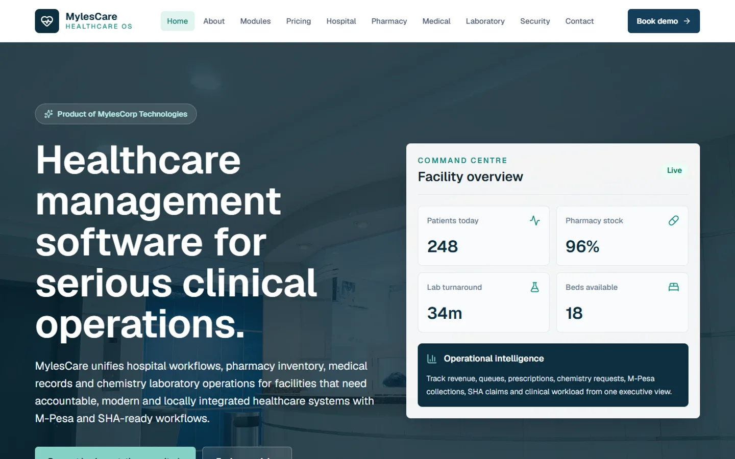 MylesCare homepage preview
